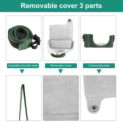 For Sony ZV-1F Vlog Camera Full Body Leather Camera Case Bag with Strap (Green) by buy2fix