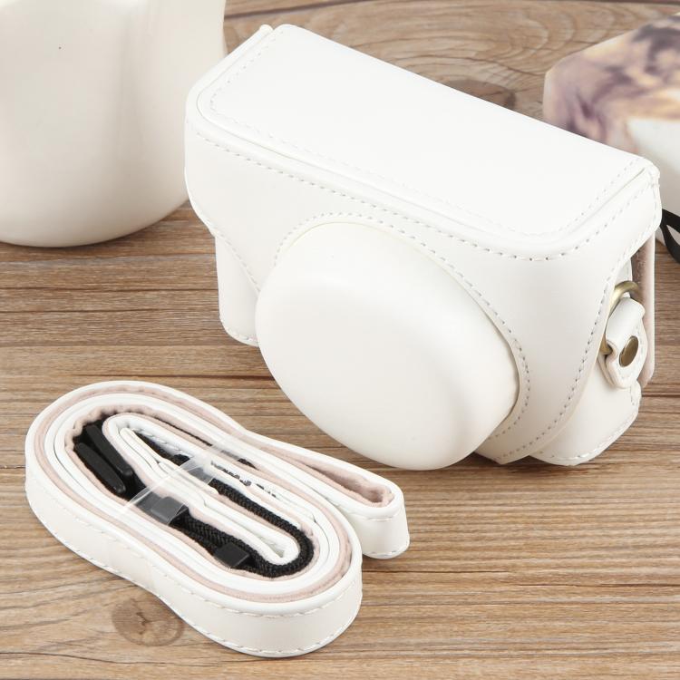 For Sony ZV-1F Vlog Camera Full Body Leather Camera Case Bag with Strap (White) by buy2fix