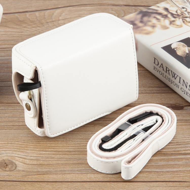 For Sony ZV-1F Vlog Camera Full Body Leather Camera Case Bag with Strap (White) by buy2fix