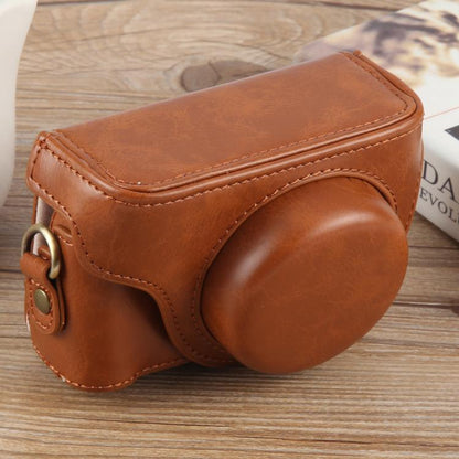For Sony ZV-1F Vlog Camera Full Body Leather Camera Case Bag with Strap (Brown) by buy2fix