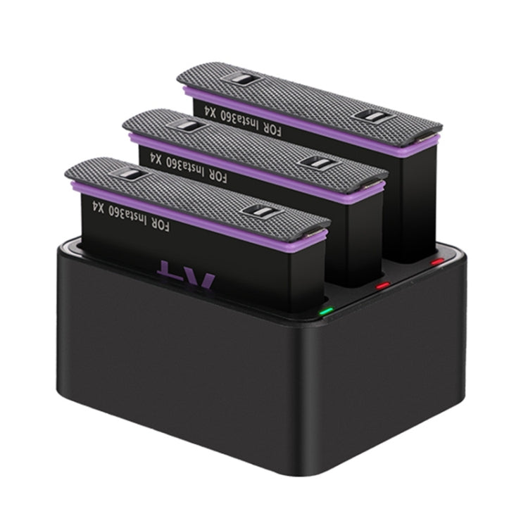 For Insta360 X4 Tri-Slot Batteries Fast Charger (Black) by buy2fix