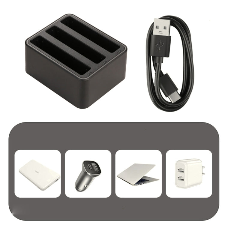 For Insta360 X4 Tri-Slot Batteries Fast Charger (Black) by buy2fix