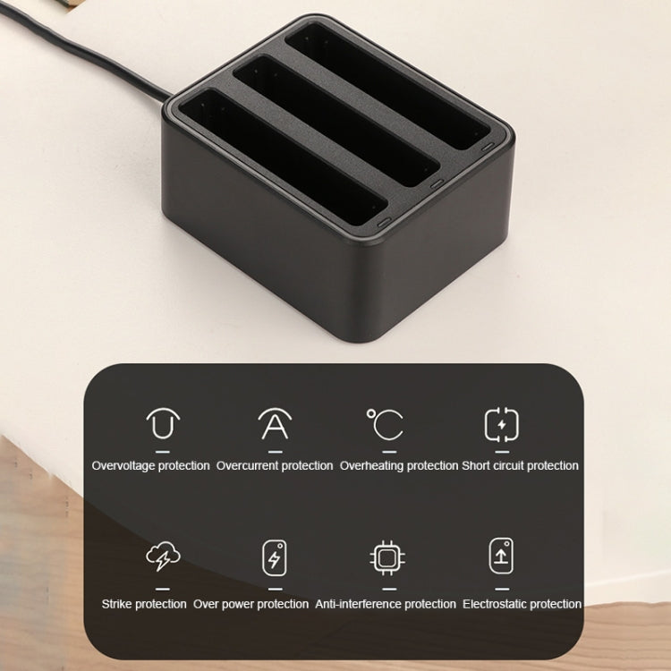 For Insta360 X4 Tri-Slot Batteries Fast Charger (Black) by buy2fix