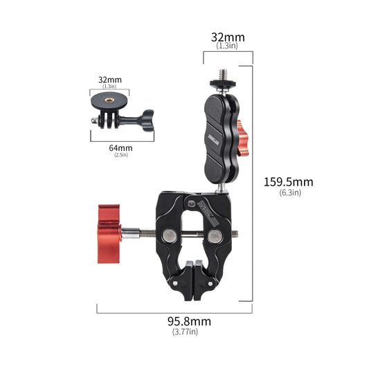 STARTRC Action Camera Universal Strong Clamp Mount (Black) - Mount & Holder by STARTRC | Online Shopping UK | buy2fix