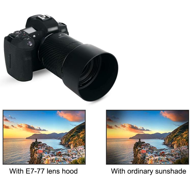 ET-77 Lens Hood Shade for Canon RF 85mm f/2 Macro IS STM Lens (Black) - Lens Hood by buy2fix | Online Shopping UK | buy2fix
