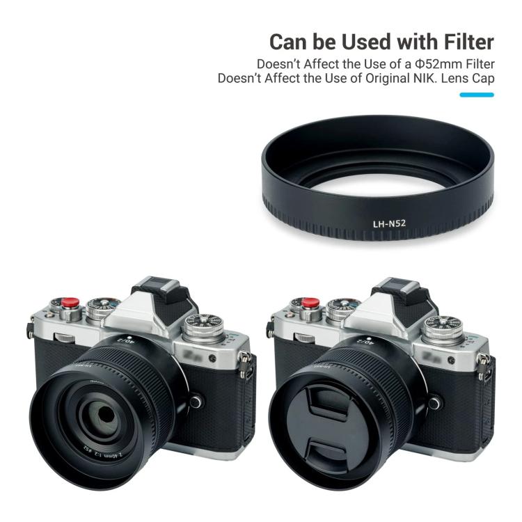 LH-N52 Lens Hood Shade for Nikon Z 28mm F2.8/Z 40mm F2 lens (Black) - Lens Hood by buy2fix | Online Shopping UK | buy2fix