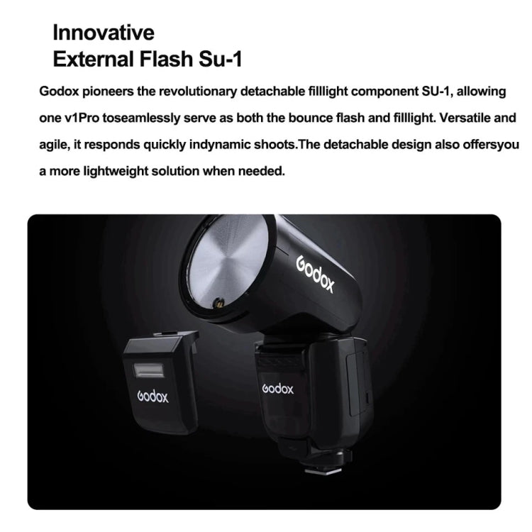 Godox V1Pro TTL Li-ion Round Head Camera Flash Light (Black) - Shoe Mount Flashes by Godox | Online Shopping UK | buy2fix