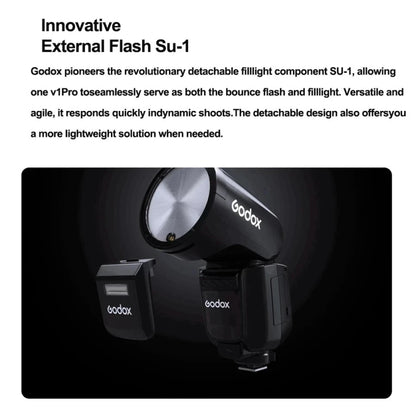 Godox V1Pro TTL Li-ion Round Head Camera Flash Light (Black) - Shoe Mount Flashes by Godox | Online Shopping UK | buy2fix