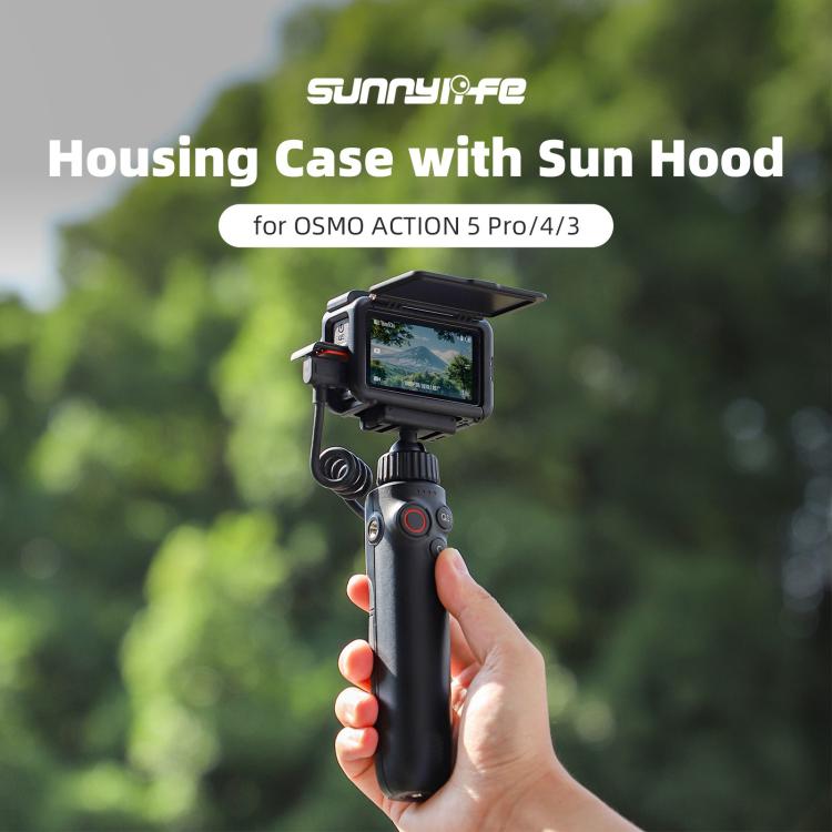 For DJI Osmo Action 5 Pro / 4 / 3 Sunnylife Protective Case Frame Mount Adapter Sun Hood Housing Case (Black) - Protection Frame by Sunnylife | Online Shopping UK | buy2fix