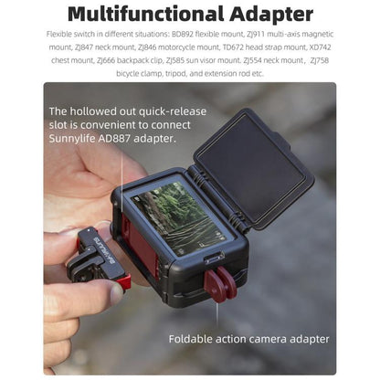 For DJI Osmo Action 5 Pro / 4 / 3 Sunnylife Protective Case Frame Mount Adapter Sun Hood Housing Case (Black) - Protection Frame by Sunnylife | Online Shopping UK | buy2fix