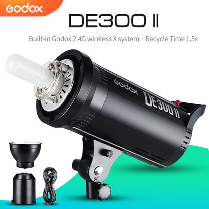 Godox DE300II 300Ws Studio Flash Light Strobe Lamp Head Bowens Mount Speedlight (EU Plug) - Shoe Mount Flashes by Godox | Online Shopping UK | buy2fix