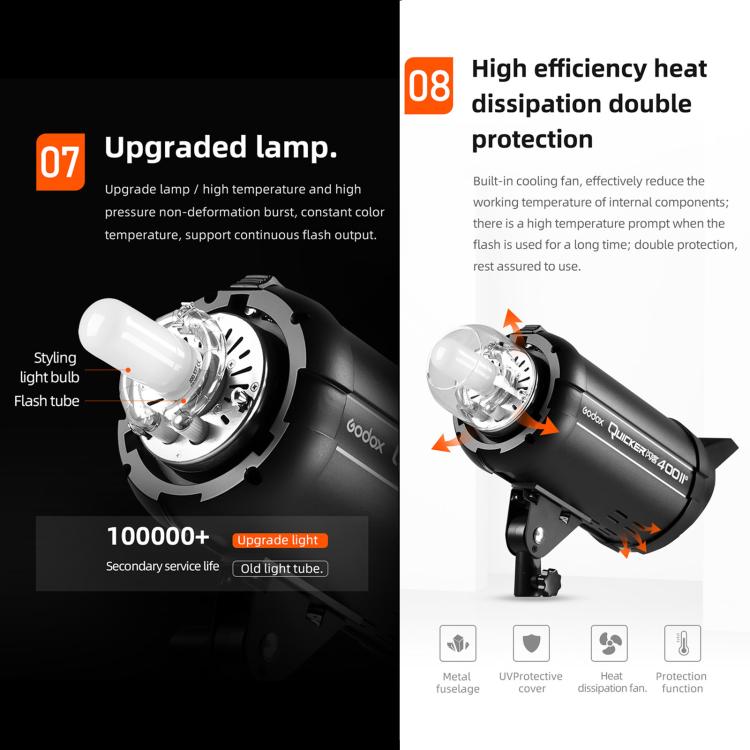 Godox Quicker 400IIM Studio Flash Light 400Ws Bowens Mount Strobe Flash (AU Plug) - Shoe Mount Flashes by Godox | Online Shopping UK | buy2fix