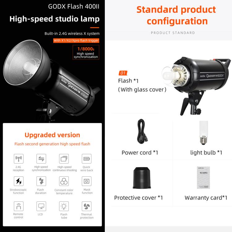 Godox Quicker 600IIM Studio Flash Light 600Ws Bowens Mount Strobe Flash (US Plug) - Shoe Mount Flashes by Godox | Online Shopping UK | buy2fix