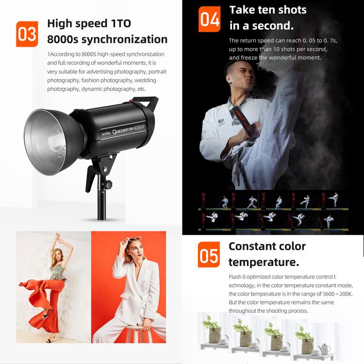 Godox Quicker 600IIM Studio Flash Light 600Ws Bowens Mount Strobe Flash (AU Plug) - Shoe Mount Flashes by Godox | Online Shopping UK | buy2fix