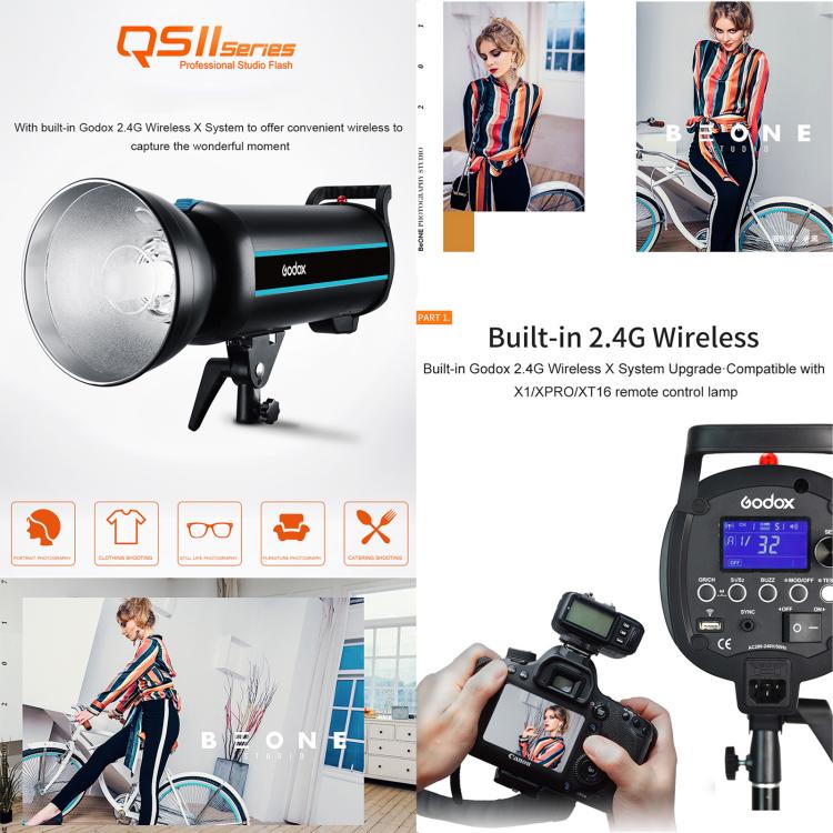 Godox QS600II Strobe Studio Flash Light 600Ws Bowens Mount High Speed Flash (US Plug) - Shoe Mount Flashes by Godox | Online Shopping UK | buy2fix