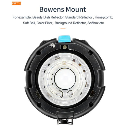 Godox QS600II Strobe Studio Flash Light 600Ws Bowens Mount High Speed Flash (US Plug) - Shoe Mount Flashes by Godox | Online Shopping UK | buy2fix