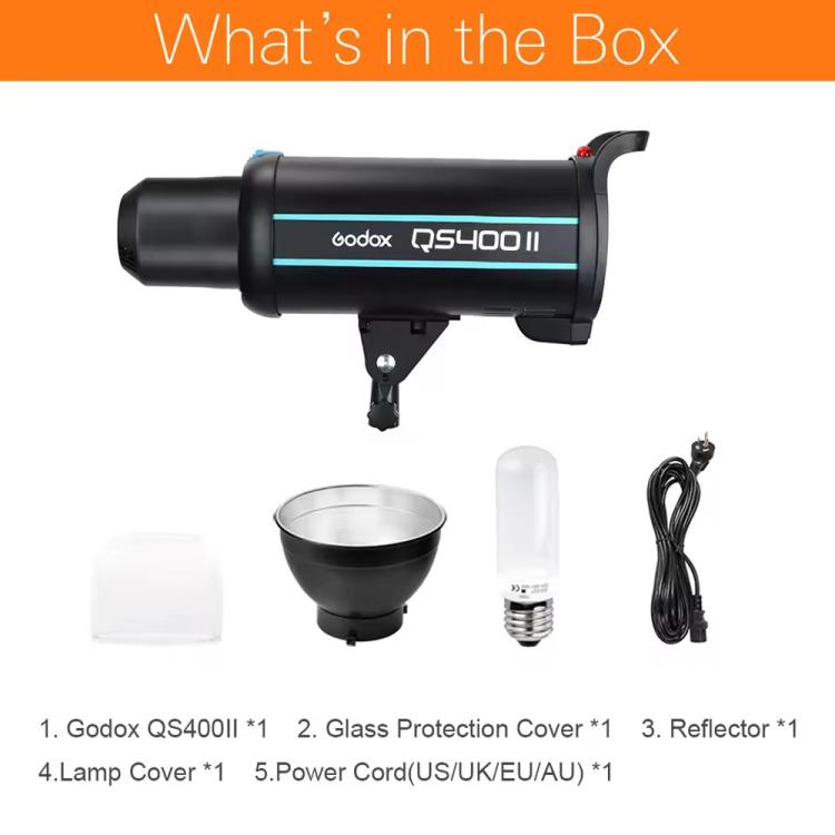 Godox QS400II Strobe Studio Flash Light 400Ws Bowens Mount High Speed Flash (US Plug) - Shoe Mount Flashes by Godox | Online Shopping UK | buy2fix