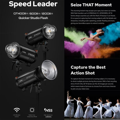 Godox QT1200III Quicker Studio Flash Light 1200Ws Bowens Mount High Speed Flash (AU Plug) - Shoe Mount Flashes by Godox | Online Shopping UK | buy2fix