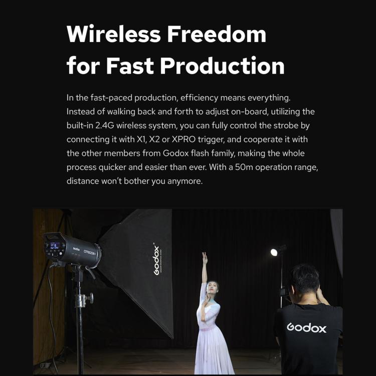 Godox QT1200III Quicker Studio Flash Light 1200Ws Bowens Mount High Speed Flash (EU Plug) - Shoe Mount Flashes by Godox | Online Shopping UK | buy2fix