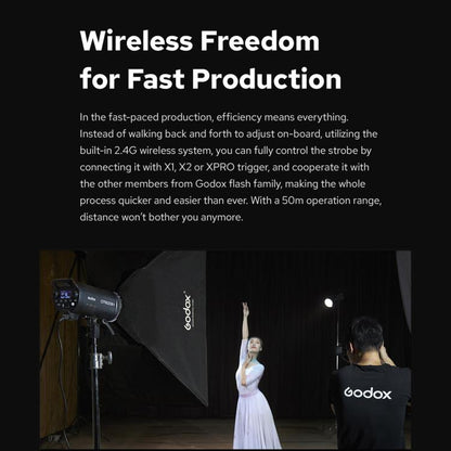 Godox QT1200III Quicker Studio Flash Light 1200Ws Bowens Mount High Speed Flash (EU Plug) - Shoe Mount Flashes by Godox | Online Shopping UK | buy2fix