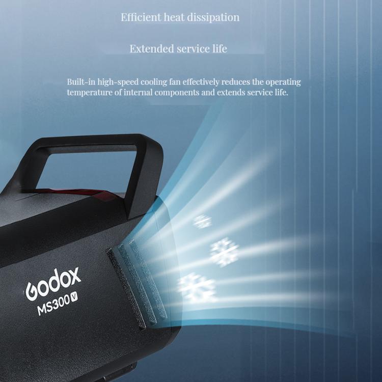 Godox MS300-V Studio Flash Light 300Ws Bowens Mount Strobe Light with Lamp Cover (EU Plug) - Shoe Mount Flashes by Godox | Online Shopping UK | buy2fix
