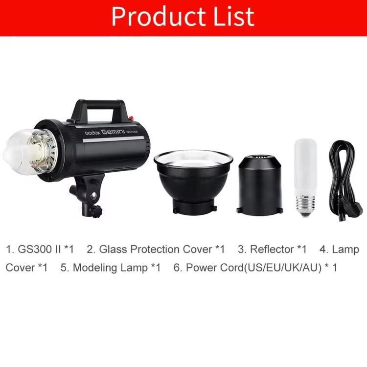 Godox Gemini GS300II Studio Flash Light 300Ws Bowens Mount Strobe Flash (AU Plug) - Shoe Mount Flashes by Godox | Online Shopping UK | buy2fix