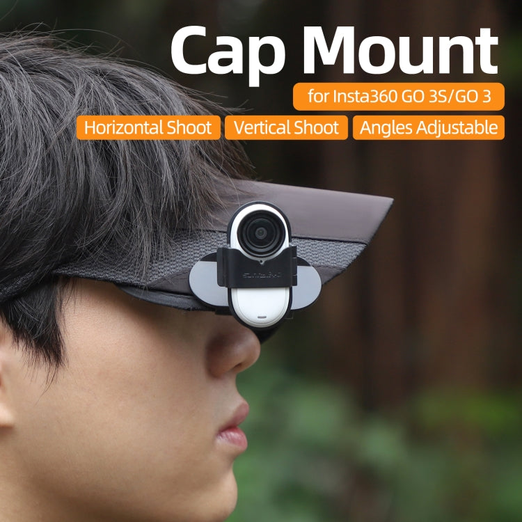 For Insta360 GO3 / GO 3S Sunnylife Baseball Hat Clip Mount Baseball Cap Clamp Quick Release Mount Camera POV Vlog Holder (Black) by Sunnylife