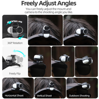 For Insta360 GO3 / GO 3S Sunnylife Baseball Hat Clip Mount Baseball Cap Clamp Quick Release Mount Camera POV Vlog Holder (Black) by Sunnylife