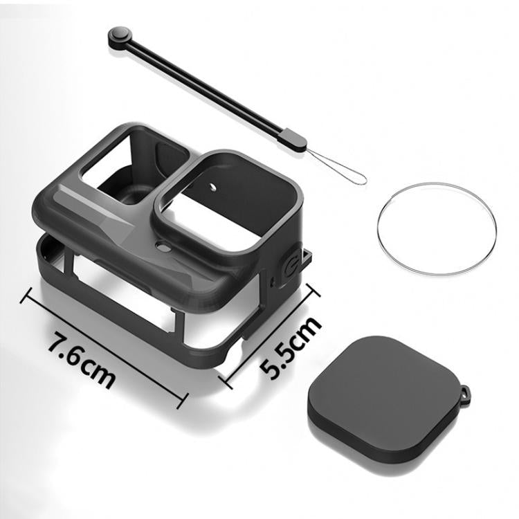 For Insta360 Ace Pro Silicone Protective Case with Wrist Strap & Lens Cover (Black) - Case & Bags by buy2fix | Online Shopping UK | buy2fix