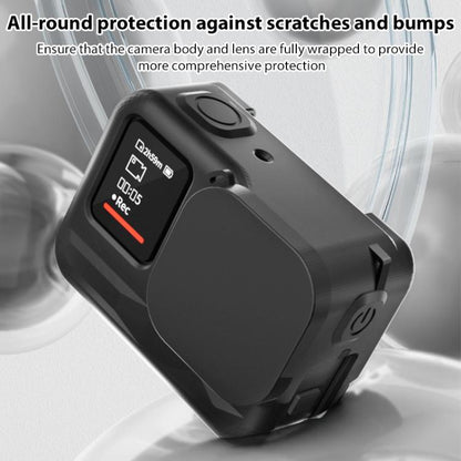 For Insta360 Ace Pro Silicone Protective Case with Wrist Strap & Lens Cover (Black) - Case & Bags by buy2fix | Online Shopping UK | buy2fix