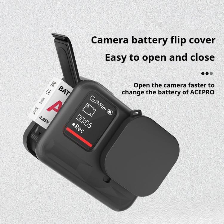 For Insta360 Ace Pro Silicone Protective Case with Wrist Strap & Lens Cover (Black) - Case & Bags by buy2fix | Online Shopping UK | buy2fix