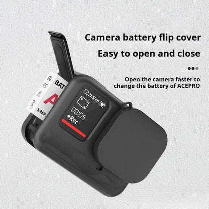 For Insta360 Ace Pro Silicone Protective Case with Wrist Strap & Lens Cover (Black) - Case & Bags by buy2fix | Online Shopping UK | buy2fix