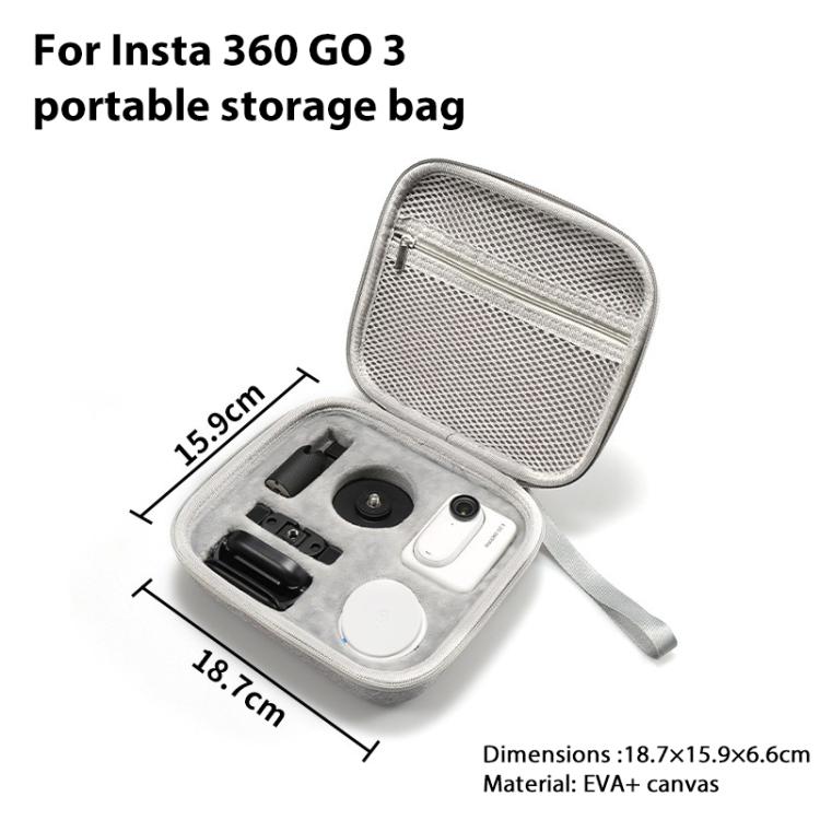 For Insta360 GO 3 / GO 3S Portable EVA Storage Box Case (Grey) - Case & Bags by buy2fix | Online Shopping UK | buy2fix