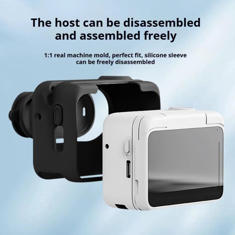 For Insta360 GO 3S Camera Charging Case Silicone Case with Lens Cap & Strap (Black) - Case & Bags by buy2fix | Online Shopping UK | buy2fix