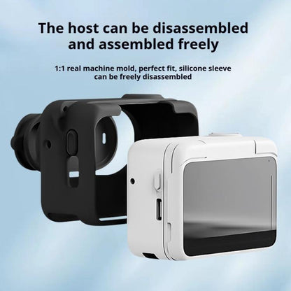 For Insta360 GO 3S Camera Charging Case Silicone Case with Lens Cap & Strap (Black) - Case & Bags by buy2fix | Online Shopping UK | buy2fix