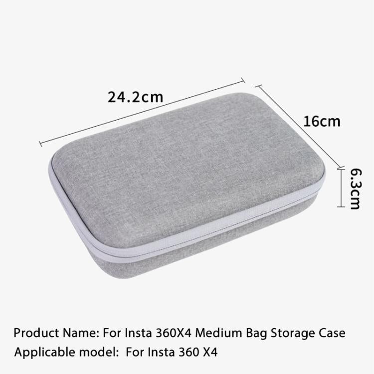 For Insta360 X4 / X5 Carrying Case Portable Storage Bag, Size: 24.2 x 16 x 6.3cm (Grey) - Case & Bags by buy2fix | Online Shopping UK | buy2fix