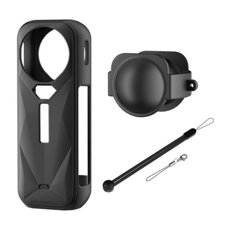 For Insta360 X5 Camera Body Cover Silicone Case with Lens Cover (Black) - Case & Bags by buy2fix | Online Shopping UK | buy2fix