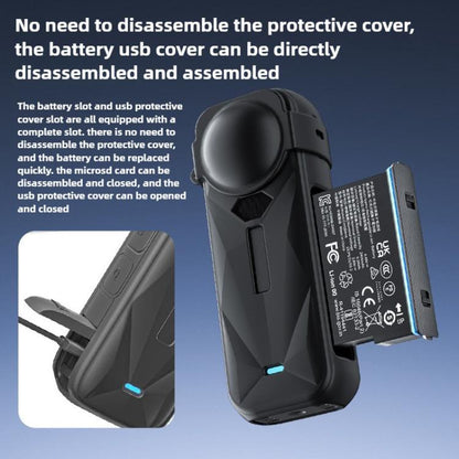 For Insta360 X5 Camera Body Cover Silicone Case with Lens Cover (Black) - Case & Bags by buy2fix | Online Shopping UK | buy2fix