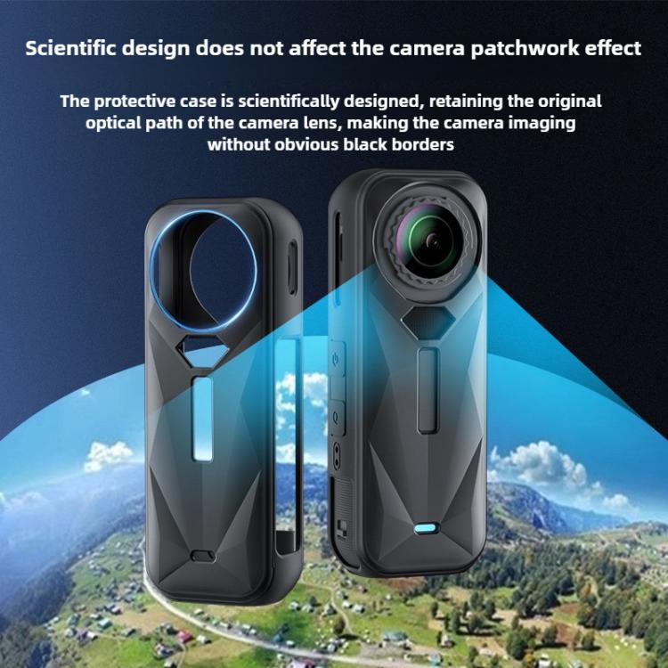For Insta360 X5 Camera Body Cover Silicone Case with Lens Cover (Black) - Case & Bags by buy2fix | Online Shopping UK | buy2fix