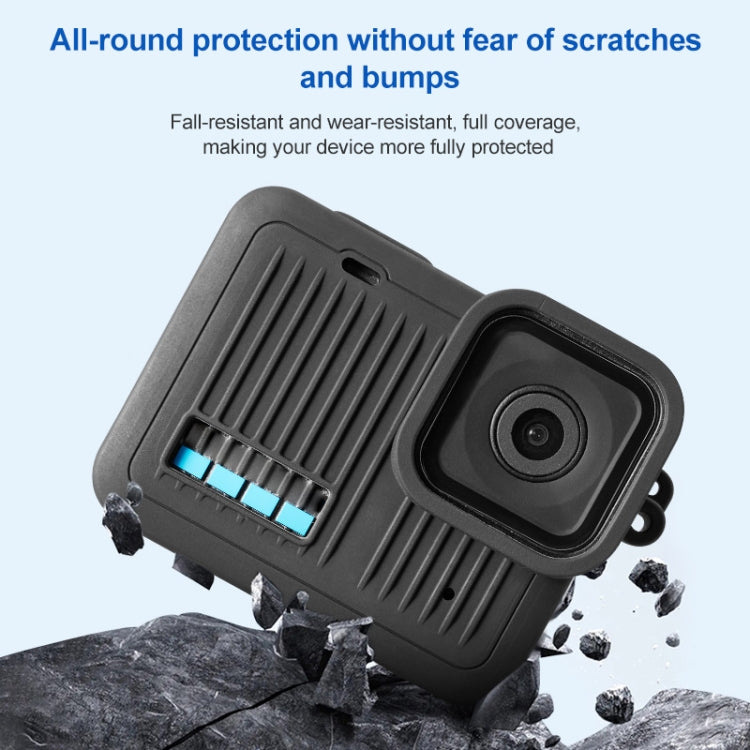 For GoPro HERO 2024 Silicone Protective Case with Wrist Strap & Lens Cover (Black) by buy2fix