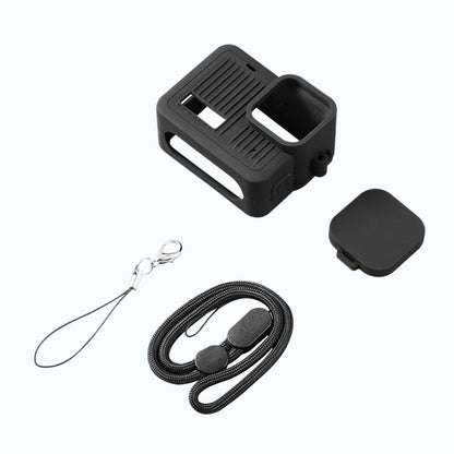 For GoPro HERO 2024 Silicone Protective Case with Wrist Strap & Lens Cover (Black) by buy2fix