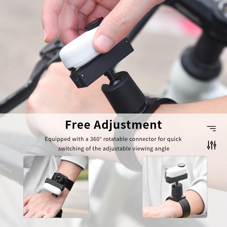 For Insta360 GO 3S / GO 3 STARTRC Silicone Wristband Snap Ring Quick Release Fixed Adapter Mount (Black) - Case & Bags by STARTRC | Online Shopping UK | buy2fix