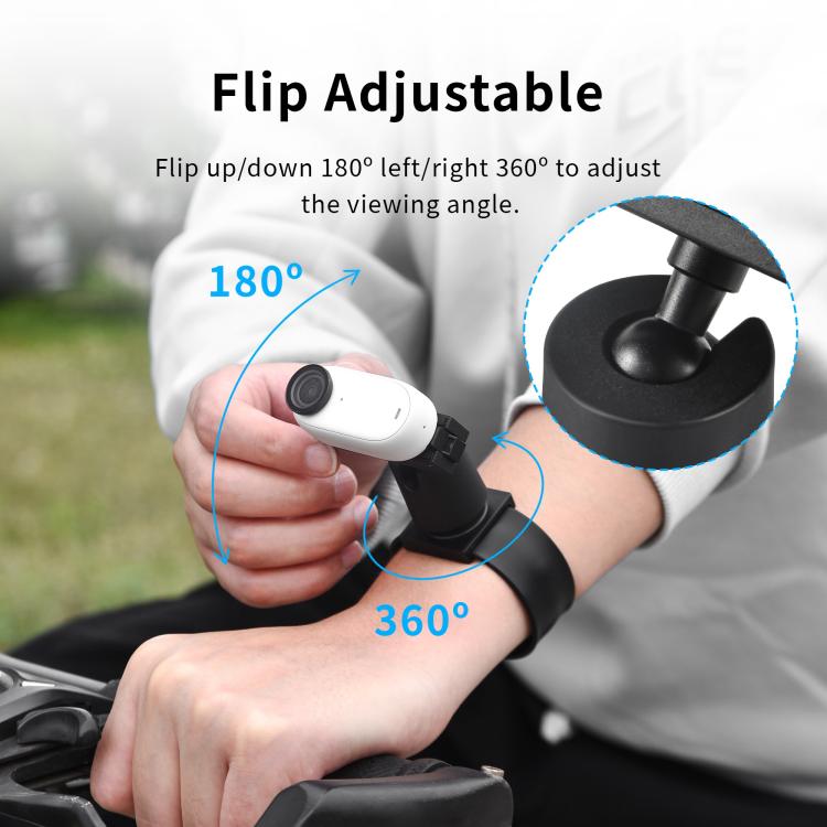 For Insta360 GO 3S / GO 3 STARTRC Silicone Wristband Snap Ring Quick Release Fixed Adapter Mount (Black) - Case & Bags by STARTRC | Online Shopping UK | buy2fix