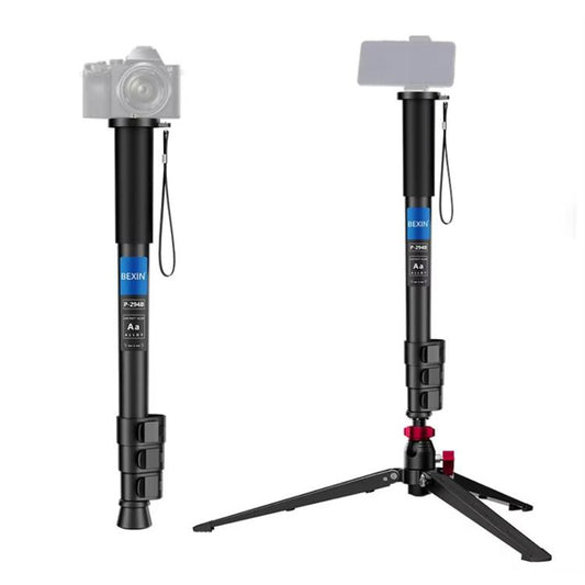 BEXIN P294B Portable Travel Outdoor DSLR Camera Aluminum Alloy Monopod Holder (Black) - Monopods by BEXIN | Online Shopping UK | buy2fix