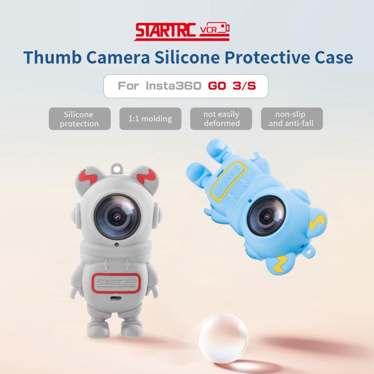 For Insta360 GO 3S STARTRC Cartoon Silicone Protective Case (Baby Blue) - Case & Bags by STARTRC | Online Shopping UK | buy2fix