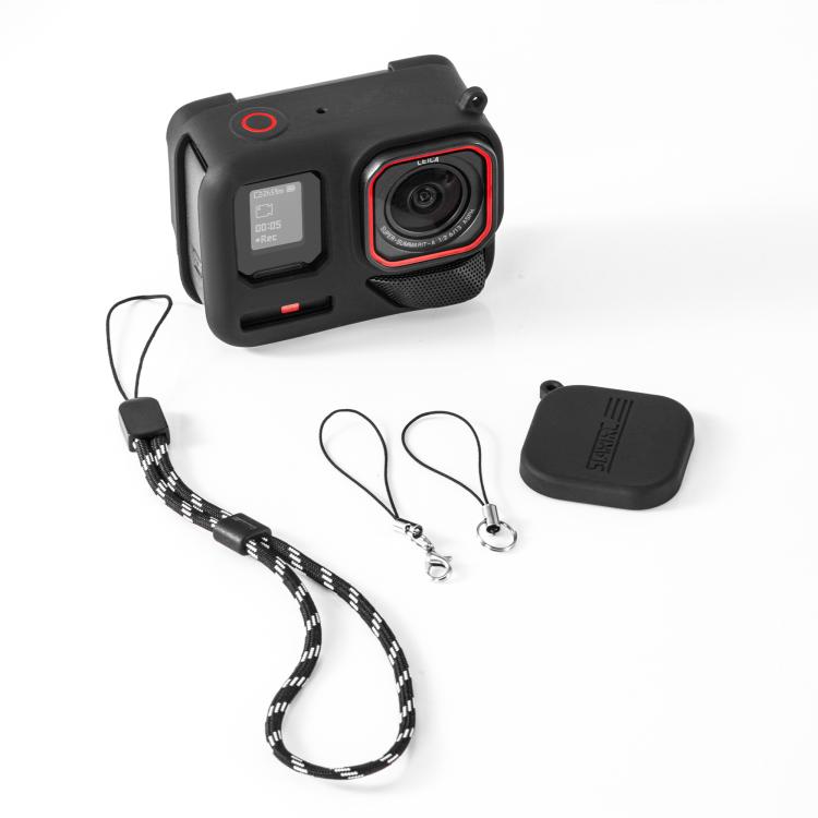 For Insta360 Ace Pro 2 STARTRC Body Silicone Case with Lens Cap & Lanyard (Black) - Case & Bags by STARTRC | Online Shopping UK | buy2fix