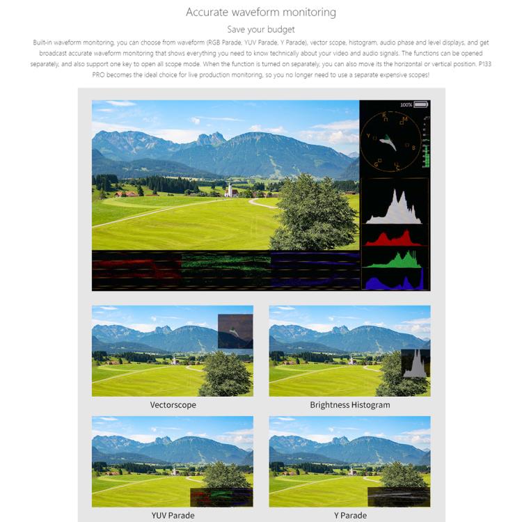 SEETEC P133 PRO 13.3 inch 1000nit High Bright Broadcast Monitor Full HD 1920x1080 Monitor (EU Plug) - On-camera Monitors by SEETEC | Online Shopping UK | buy2fix