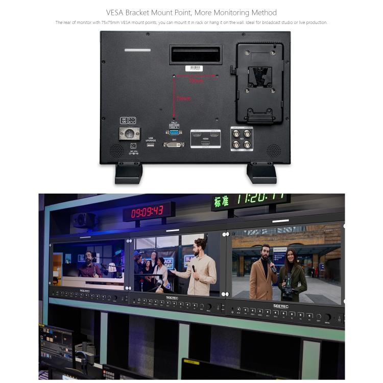 SEETEC P133 PRO 13.3 inch 1000nit High Bright Broadcast Monitor Full HD 1920x1080 Monitor (EU Plug) - On-camera Monitors by SEETEC | Online Shopping UK | buy2fix