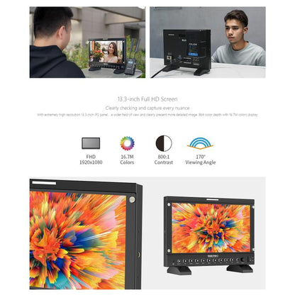 SEETEC P133 PRO 13.3 inch 1000nit High Bright Broadcast Monitor Full HD 1920x1080 Monitor (EU Plug) - On-camera Monitors by SEETEC | Online Shopping UK | buy2fix
