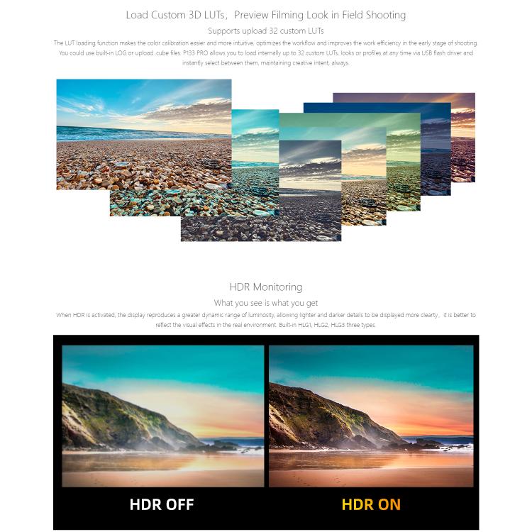 SEETEC P133 PRO 13.3 inch 1000nit High Bright Broadcast Monitor Full HD 1920x1080 Monitor (EU Plug) - On-camera Monitors by SEETEC | Online Shopping UK | buy2fix